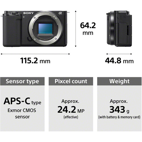 noedels Een trouwe Pilfer Sony ZV-E10 Mirrorless Camera with 16-50mm Lens (Black) – Skymedia