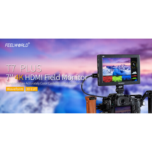 FeelWorld T7 Plus 7″ IPS On-Camera Monitor with 3D LUT, Waveform