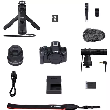 Canon EOS R50 Content Creator Kit, Mirrorless Vlogging Camera, 24.2 MP, 4K  Video, DIGIC X Image Processor, RF-S18-45mm F4.5-6.3 IS STM Lens, Stereo